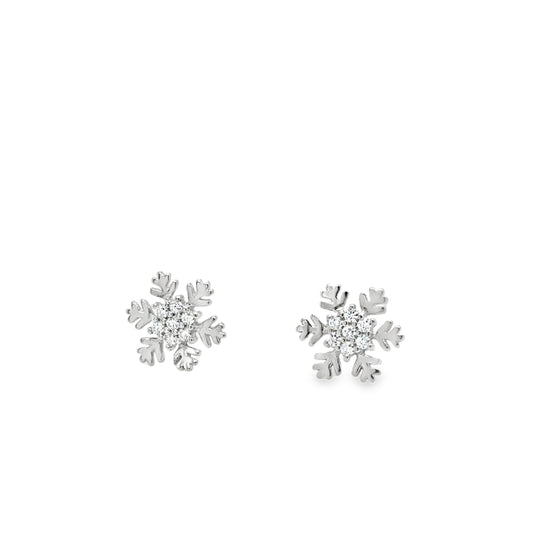 Sterling SIlver CZ Snowflake Earrings