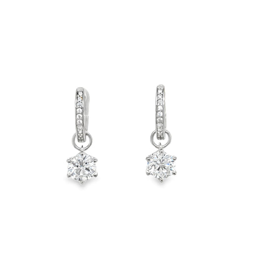 Sterling Silver Cz Drop Earrings