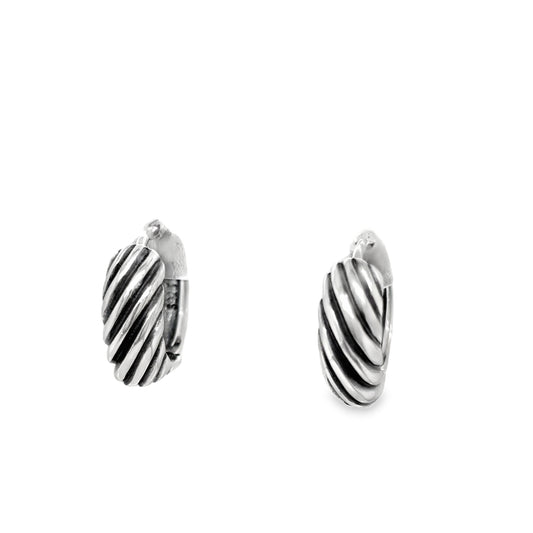 Sterling Silver 13mm Twist Hoop Earrings