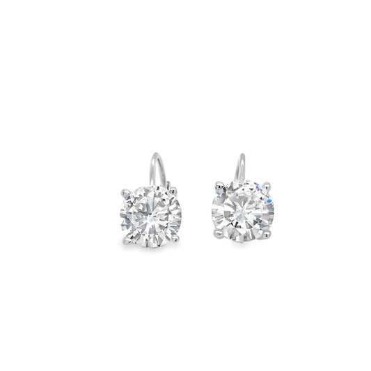 Sterling Silver Cz Drop Earrings