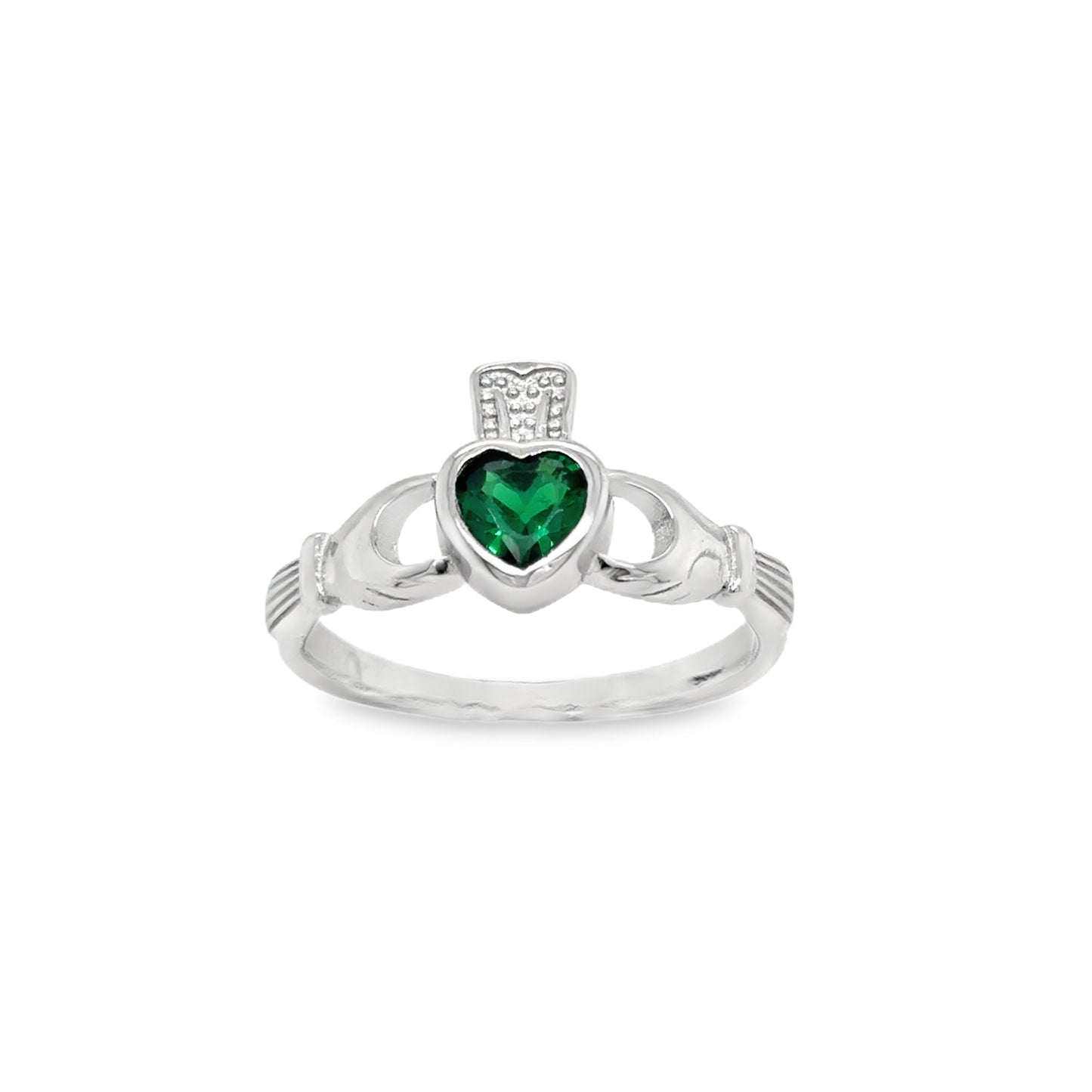 Sterling Silver CZ May Claddagh