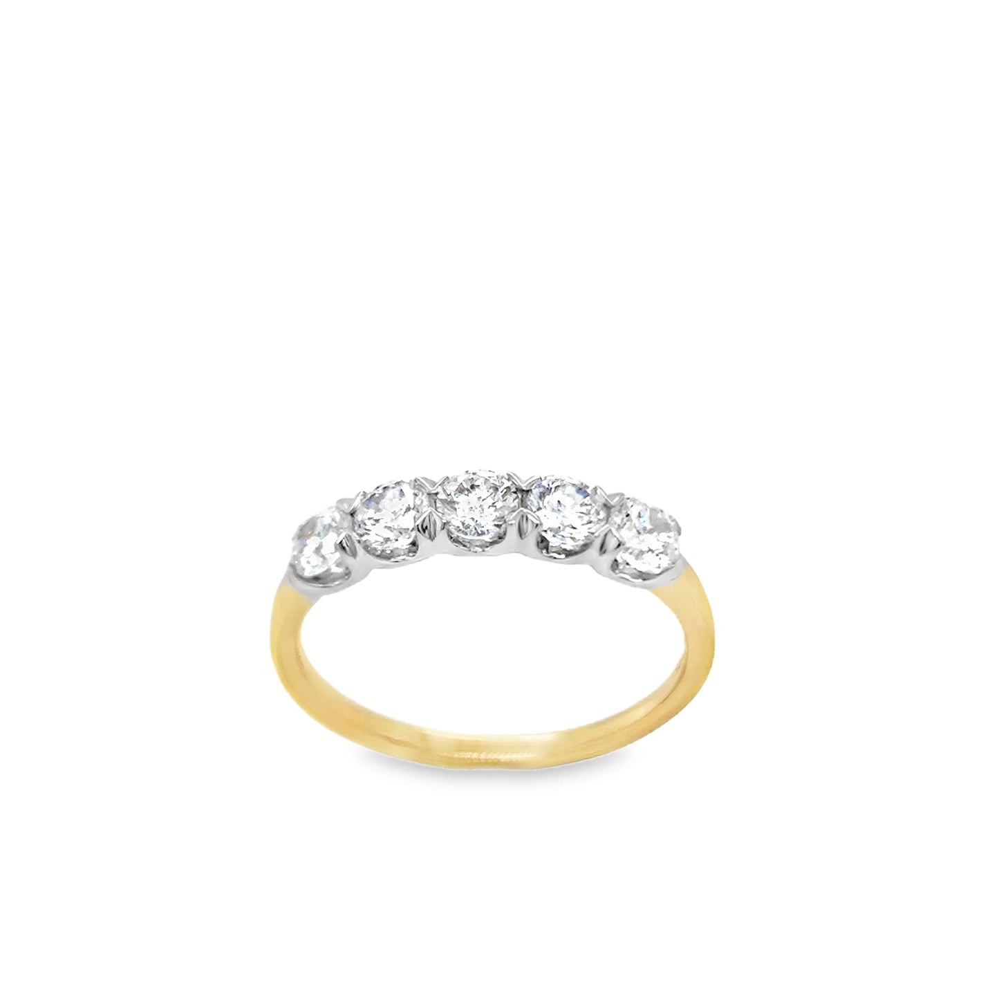 9ct Yellow Gold Five Stone CZ Eternity Ring