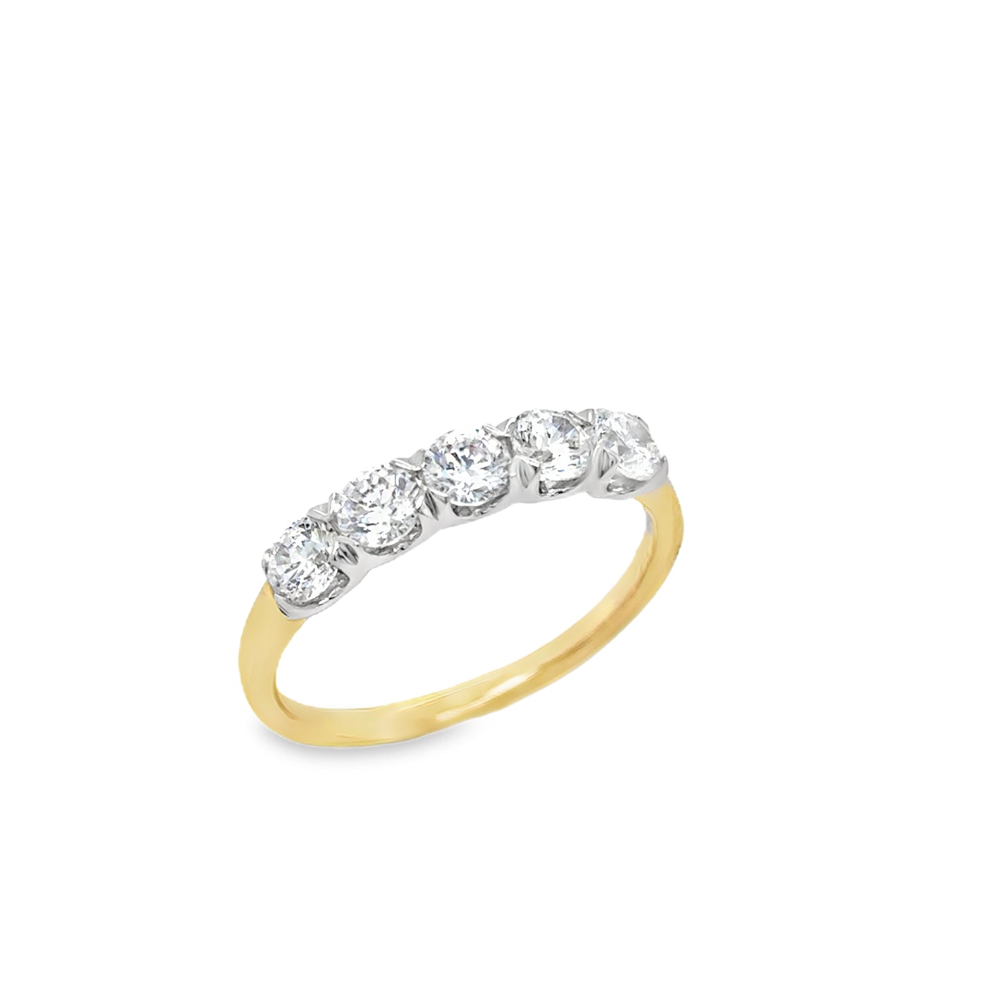 9ct Yellow Gold Five Stone CZ Eternity Ring