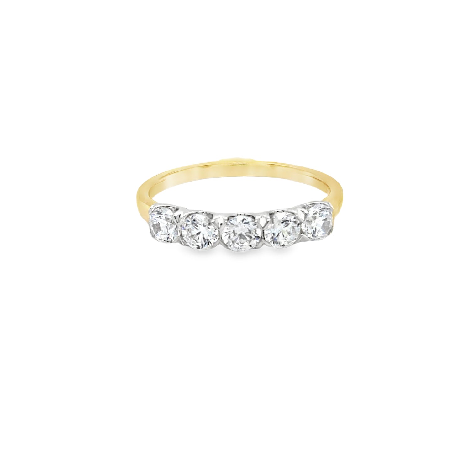 9ct Yellow Gold Five Stone CZ Eternity Ring