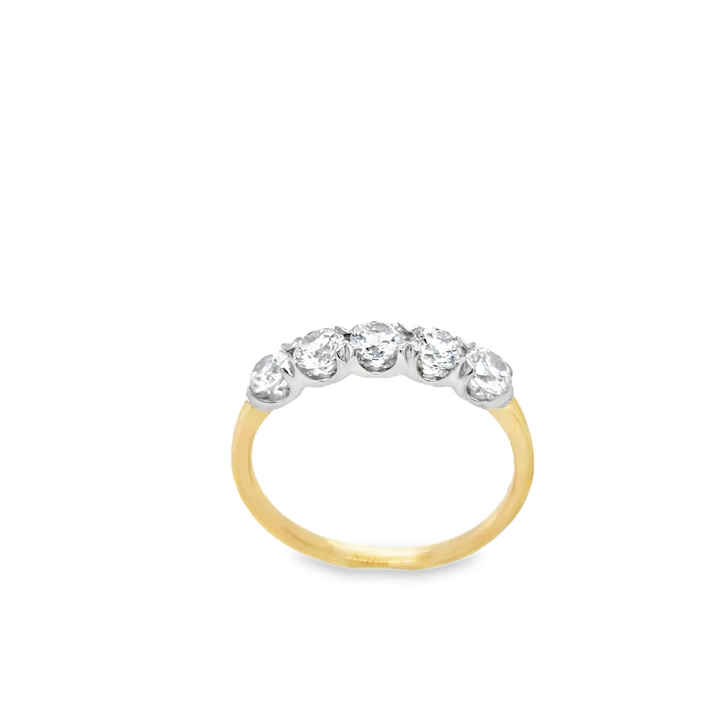 9ct Yellow Gold Five Stone CZ Eternity Ring