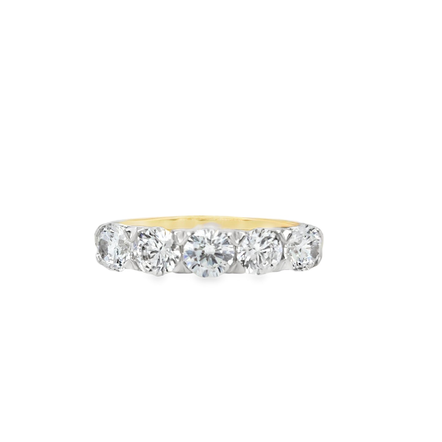 9ct Yellow Gold Five Stone CZ Eternity Ring