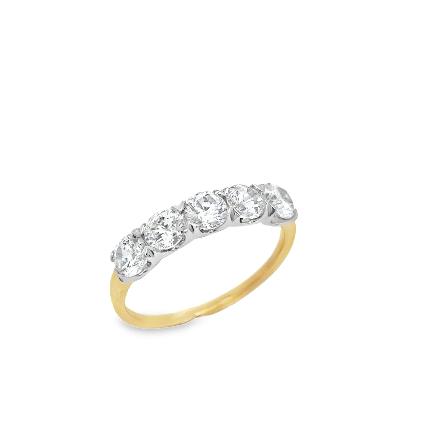 9ct Yellow Gold Five Stone CZ Eternity Ring