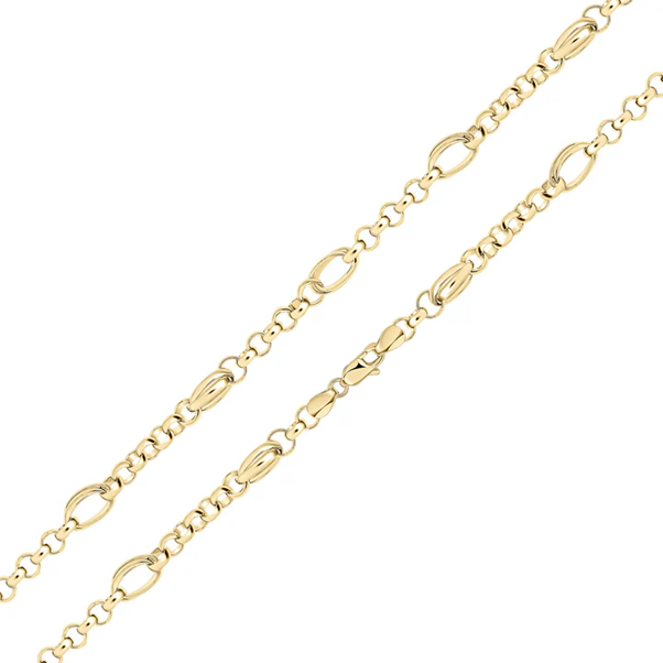 9ct N/let T-Bar Fcy Bel 18'