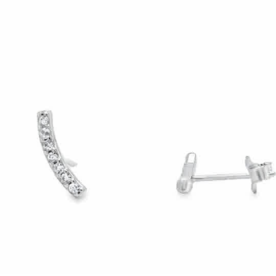 Sterling Silver CZ Climber Earrings