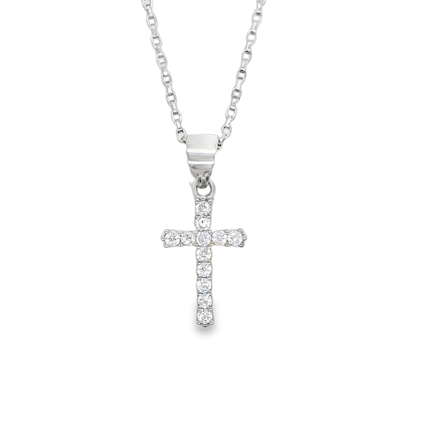 Sterling Silver CZ Cross Pendant