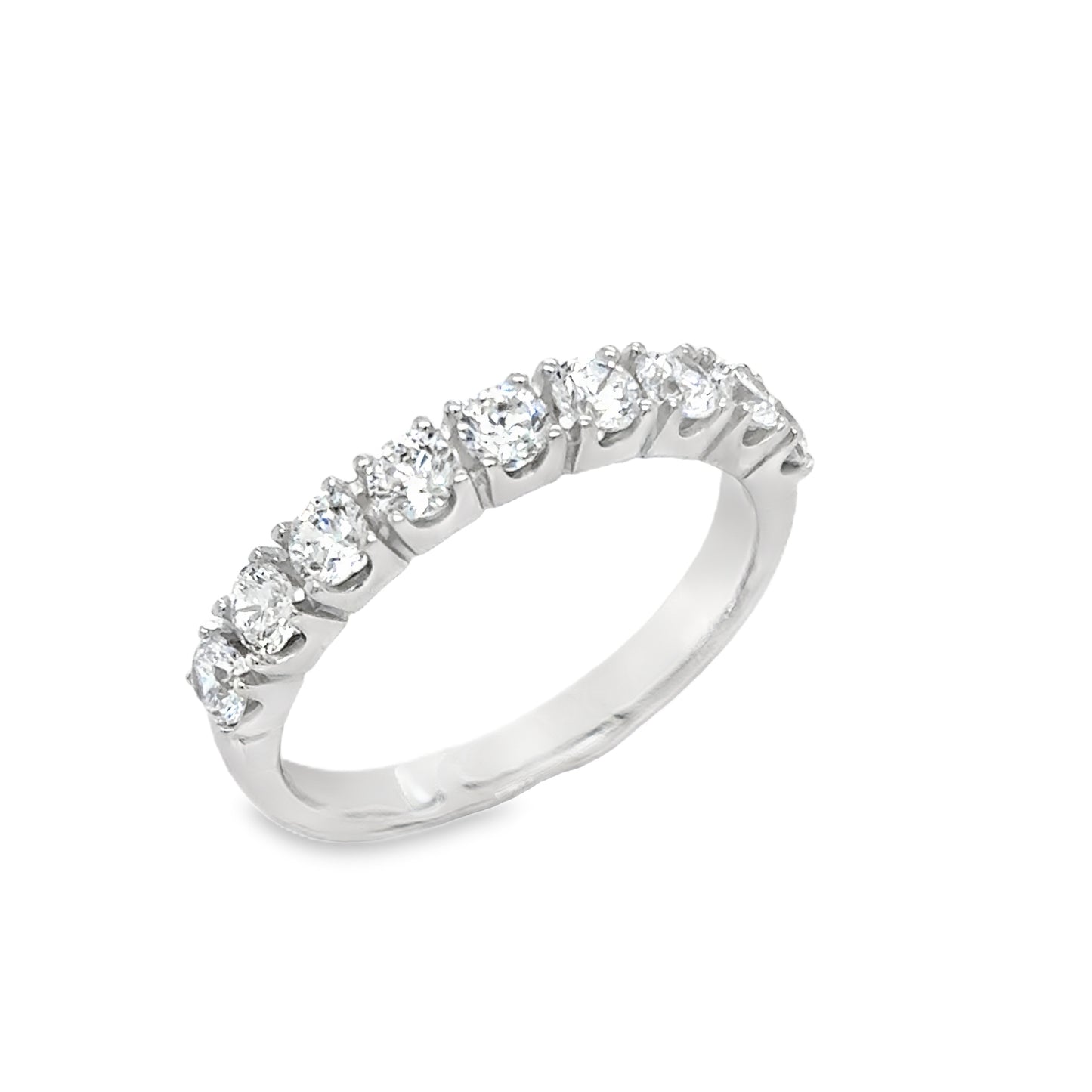 Sterling Silver Nine Stone Round CZ Eternity Ring