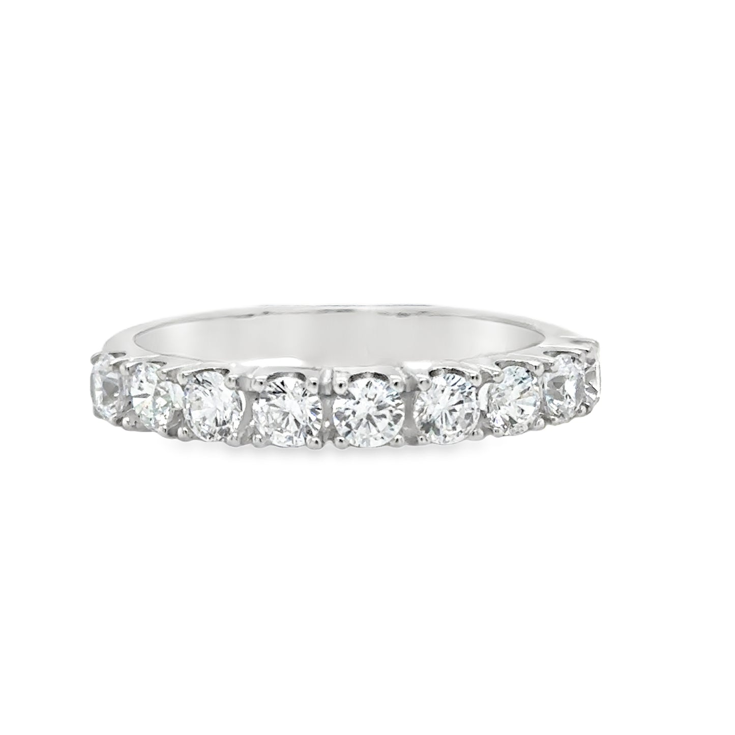 Sterling Silver Nine Stone Round CZ Eternity Ring