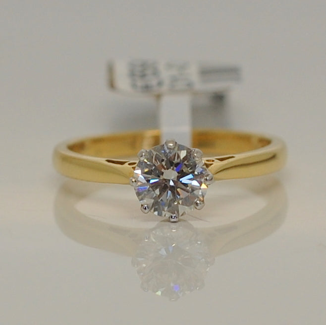 18ct Brilliant Cut Solitaire Diamond Ring .79ct