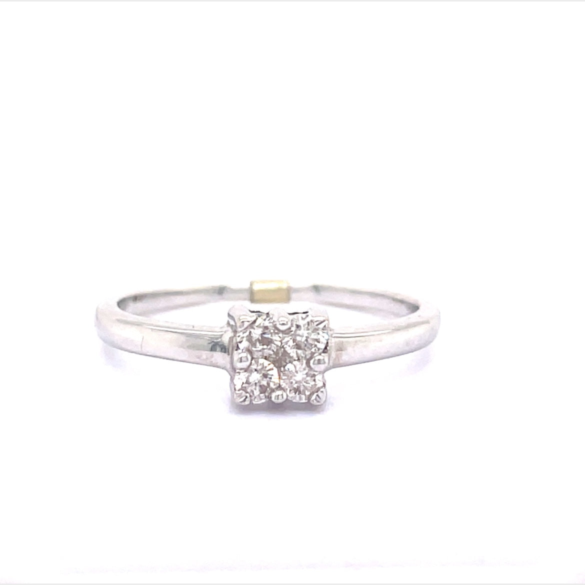 18ct White Gold Brilliant Cut Quad Set Diamond Ring .25ct