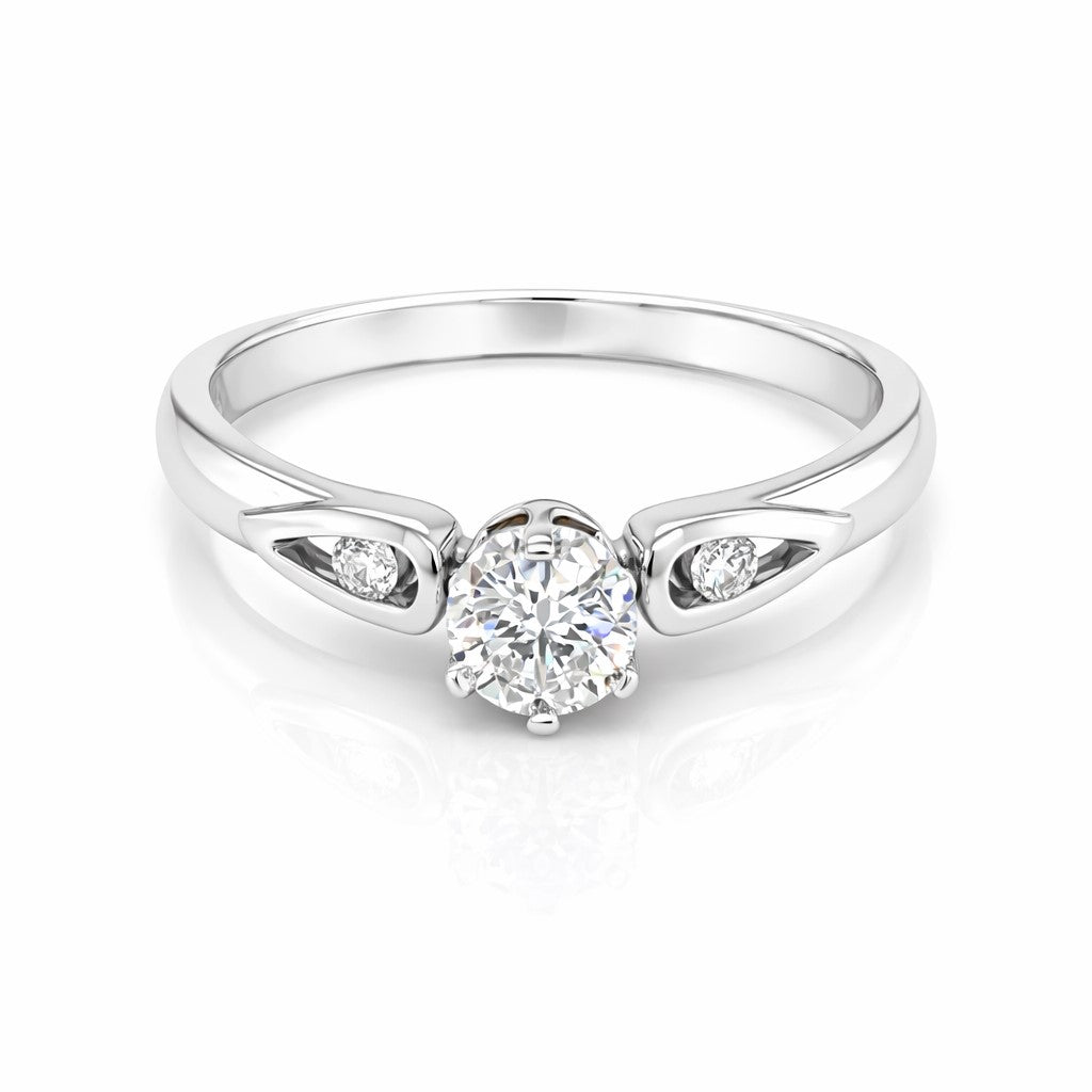 18ct White Gold Brilliant Cut Solitaire Diamond Ring .30ct.