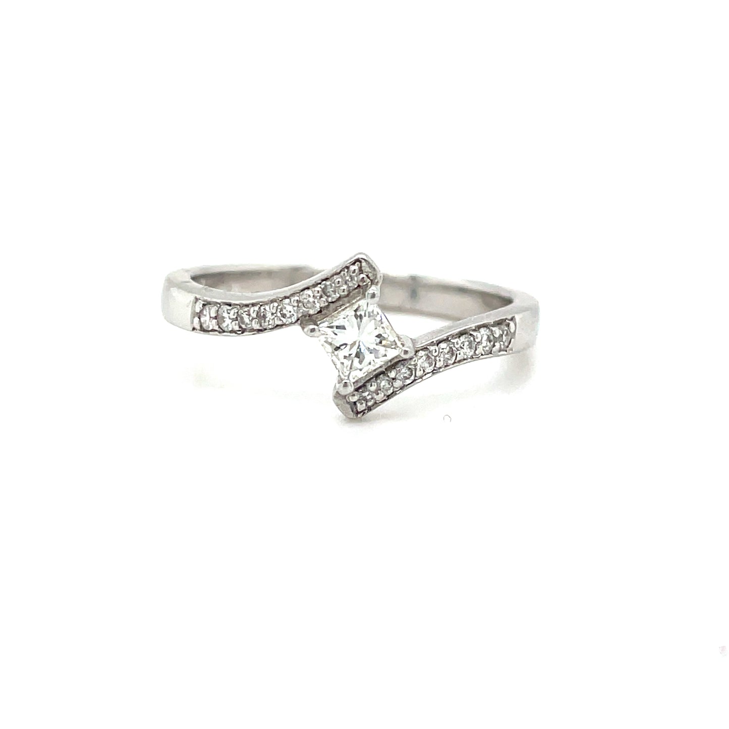 18ct Princess Cut Solitaire Diamond Ring .37ct