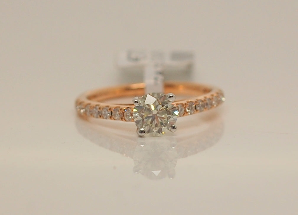 18ct Rose Gold Brilliant Cut Solitaire Diamond Ring 1.01ct