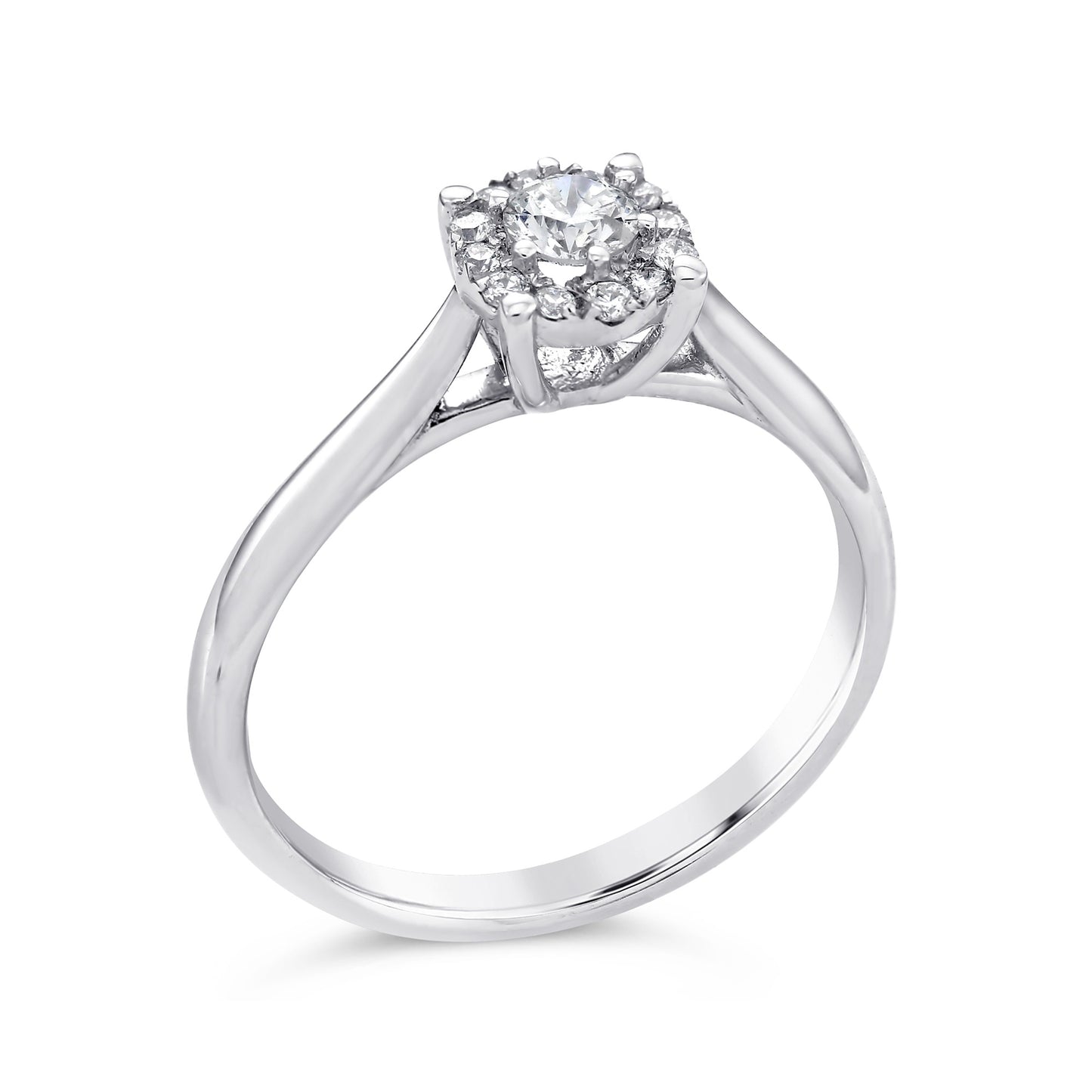 9ct White Gold Solitaire .15ct Diamond Ring