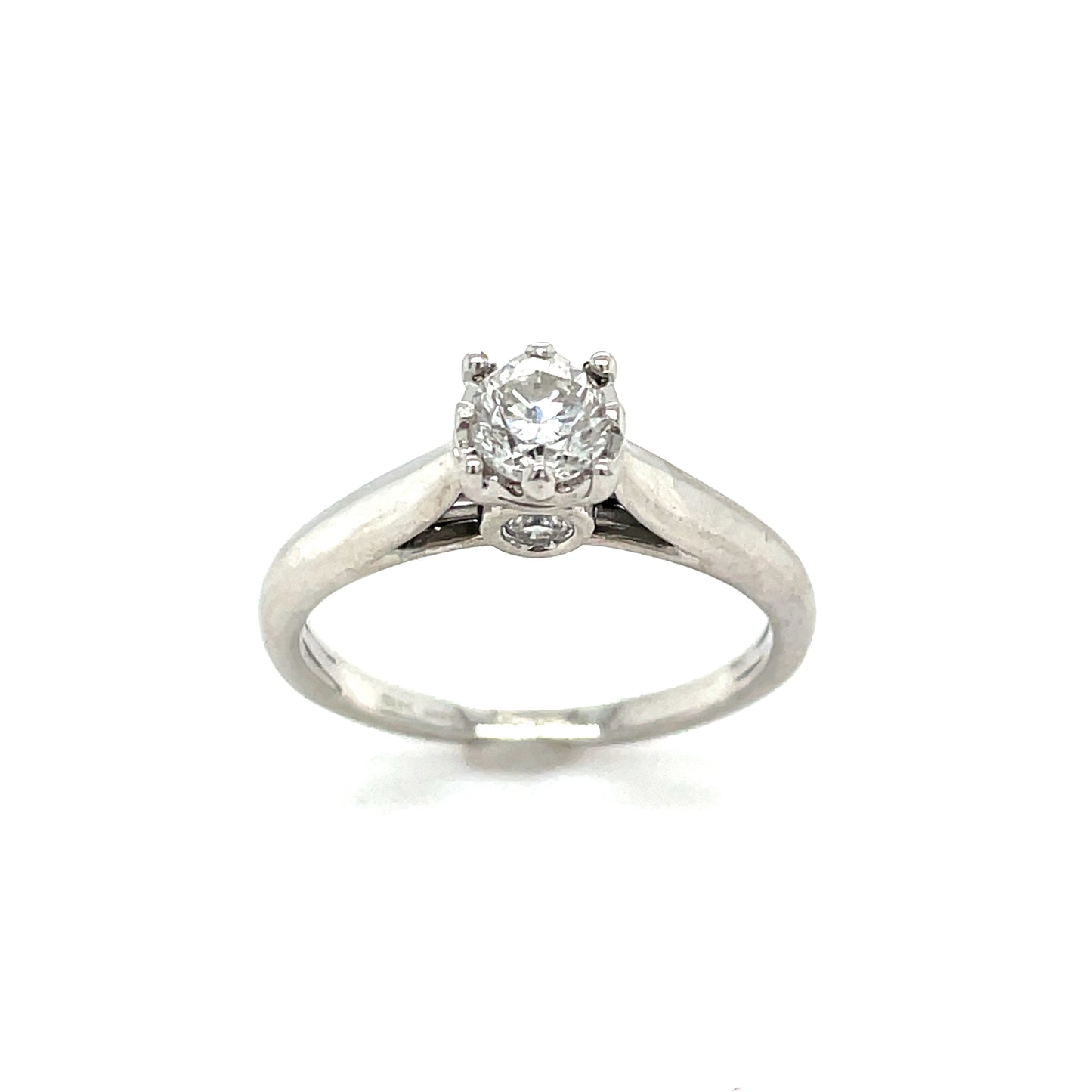 9ct White Gold Solitaire .50ct Diamond Ring