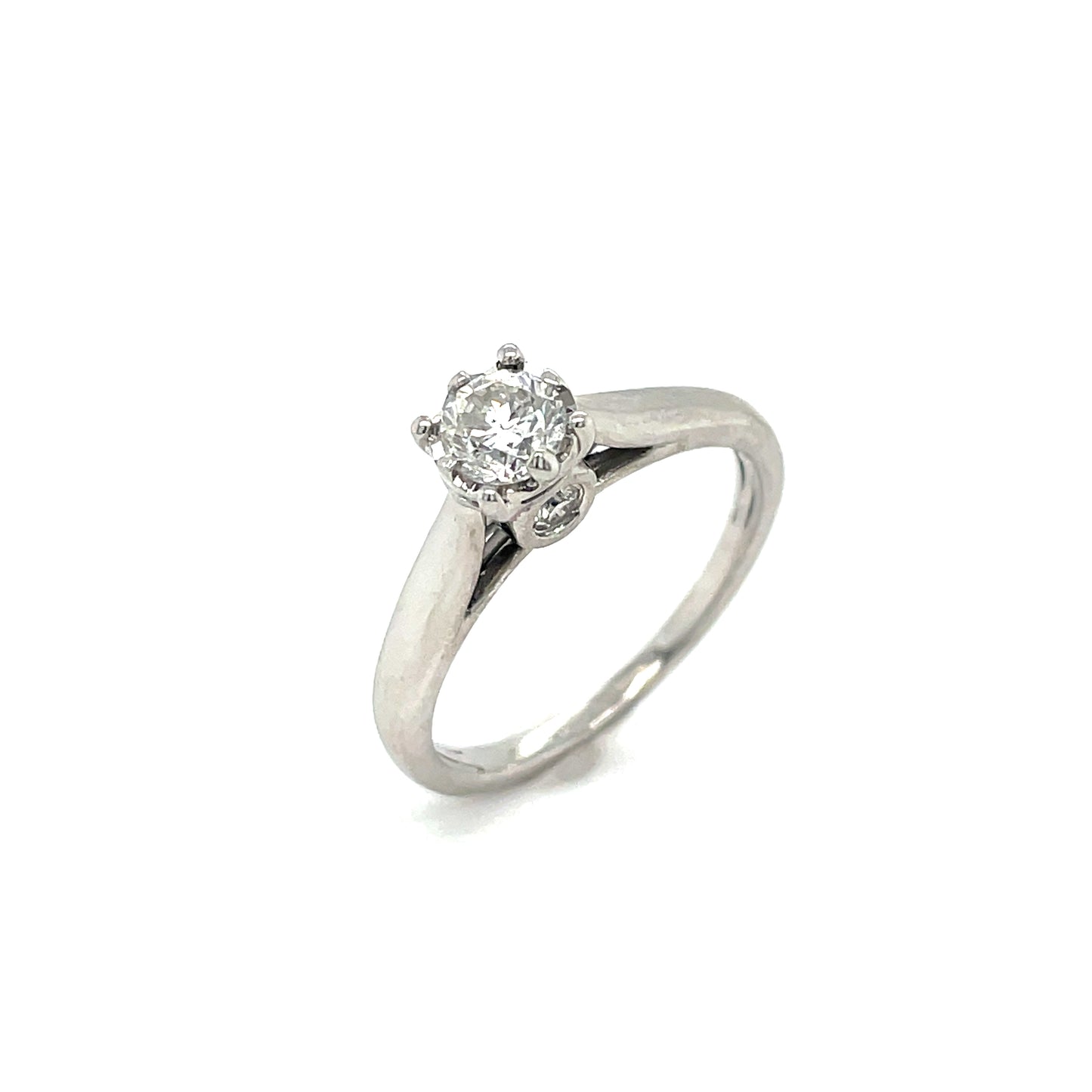 9ct White Gold Solitaire .50ct Diamond Ring