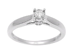 9ct White Gold Solitaire .50ct Diamond Ring