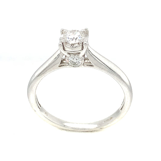 9ct White Gold Solitaire .40ct Diamond Ring