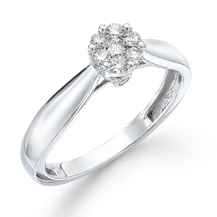 9ct White Gold Solitaire .25ct Diamond Ring