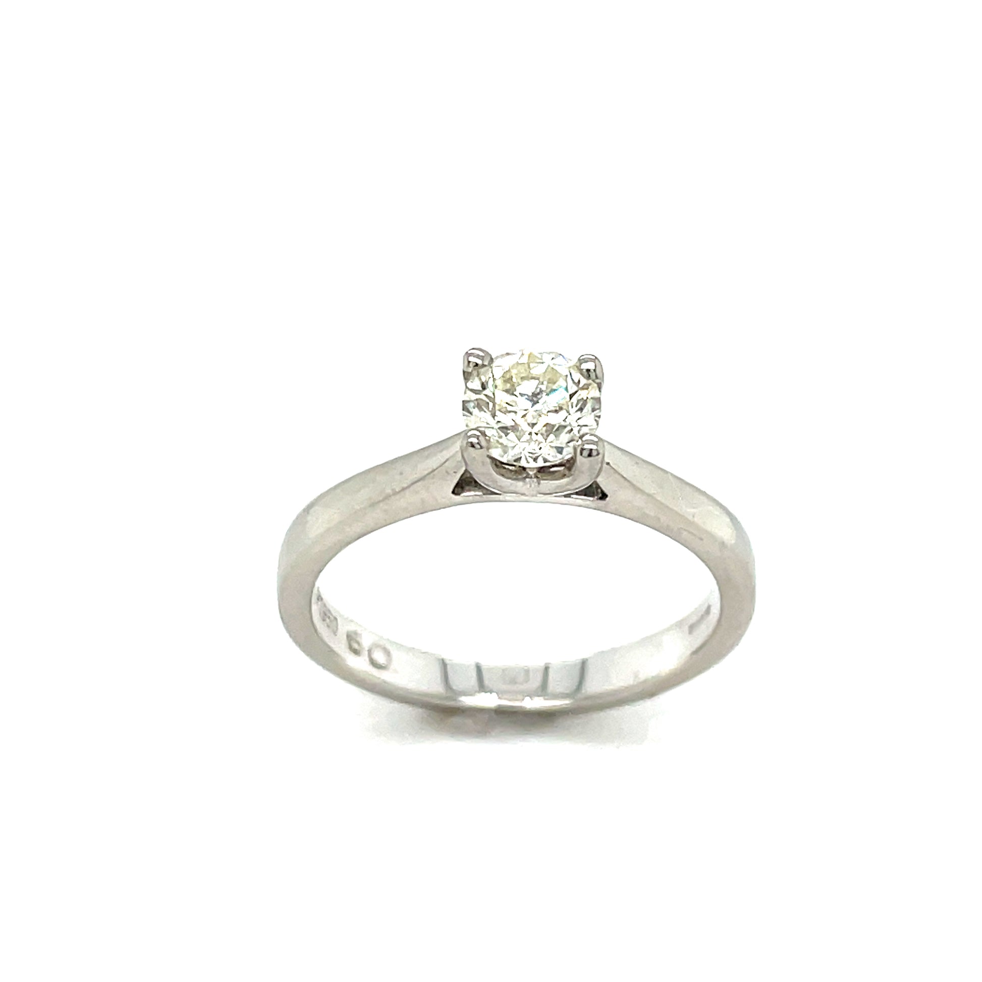 Platinum Solitaire 4claw Diamond Ring - Main Image