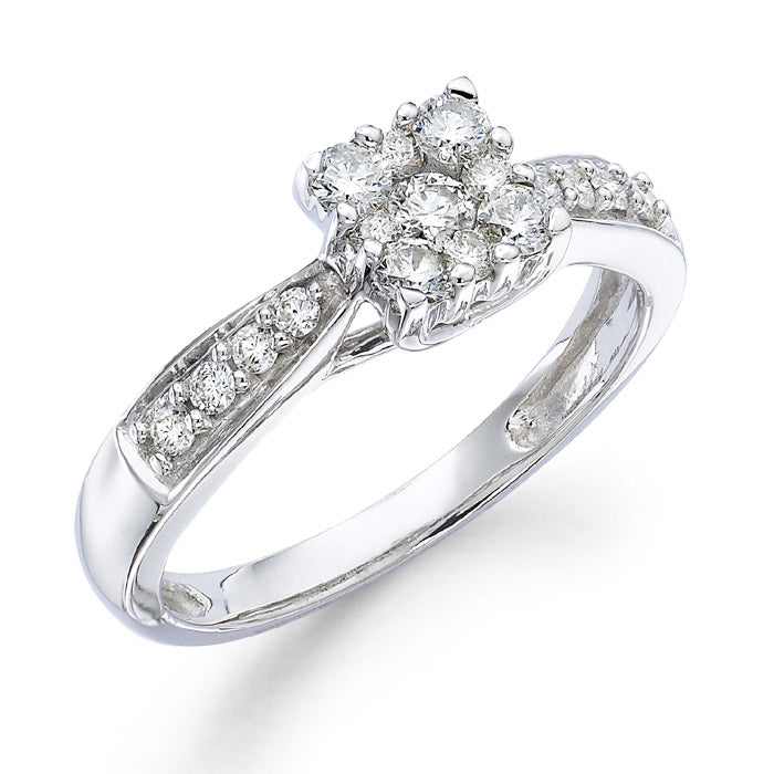 9ct White Gold Solitaire .25ct Diamond Ring