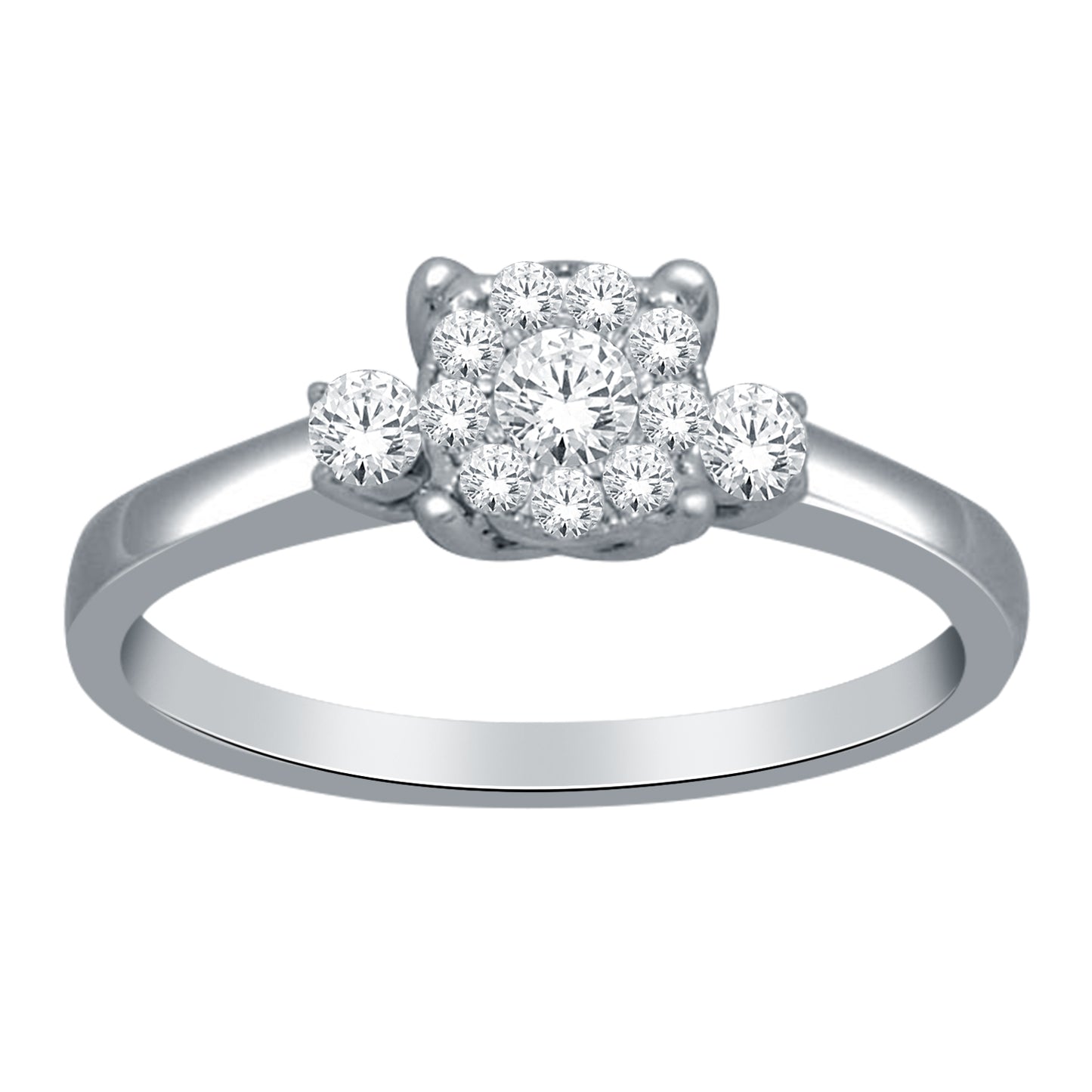 9ct White Gold Solitaire .50ct Diamond Ring