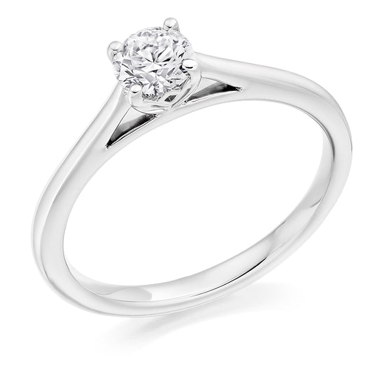 9ct White Gold Solitaire .40ct Diamond Ring