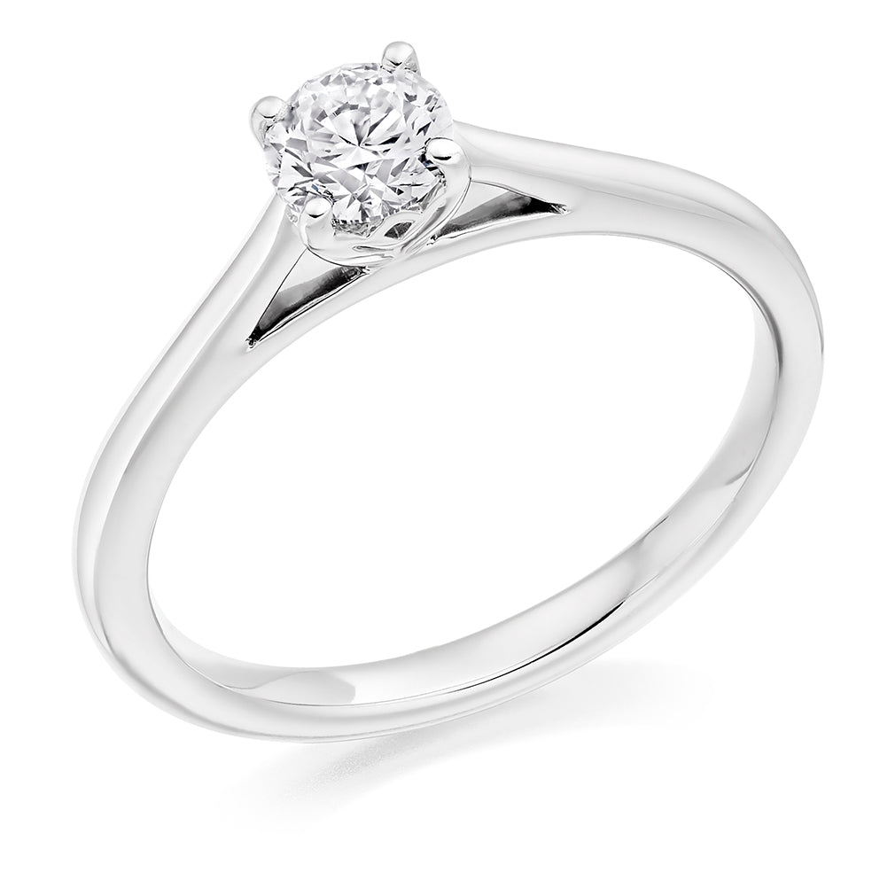 9ct White Gold Solitaire 4 Claw .40carat Diamond Ring