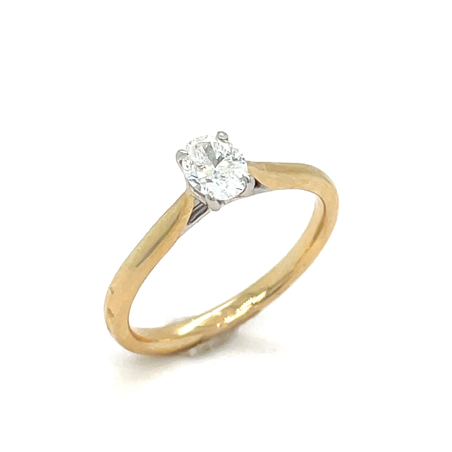 14ct Oval Solitaire Diamond Ring .40ct