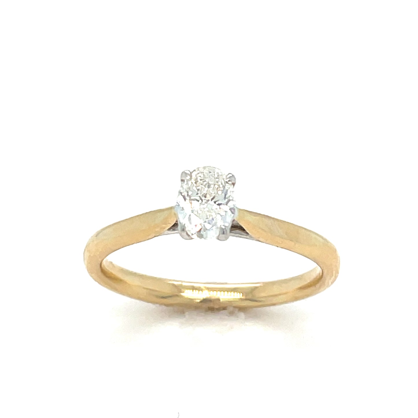 14ct Oval Solitaire Diamond Ring .40ct