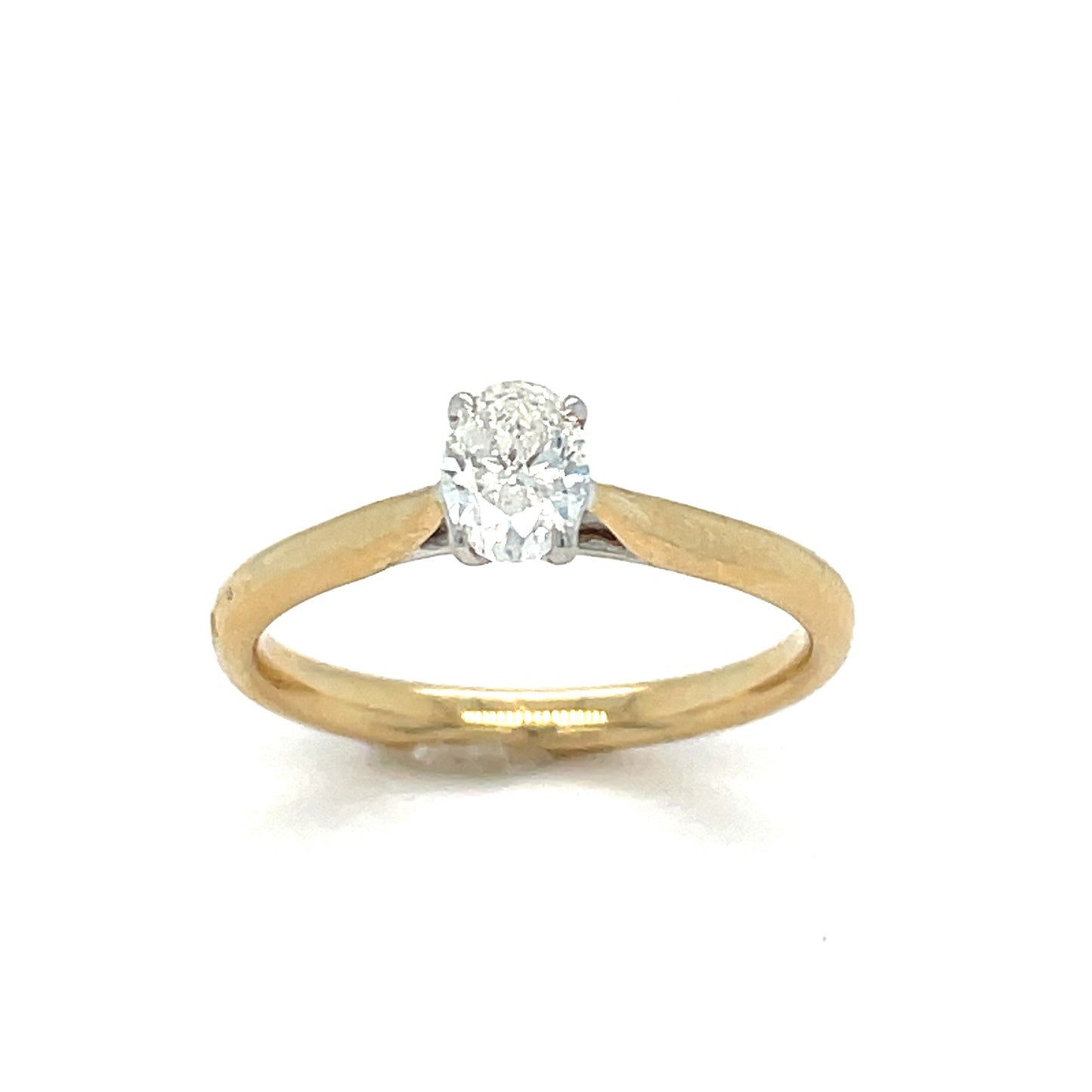 14ct Oval Solitaire Diamond Ring .40ct