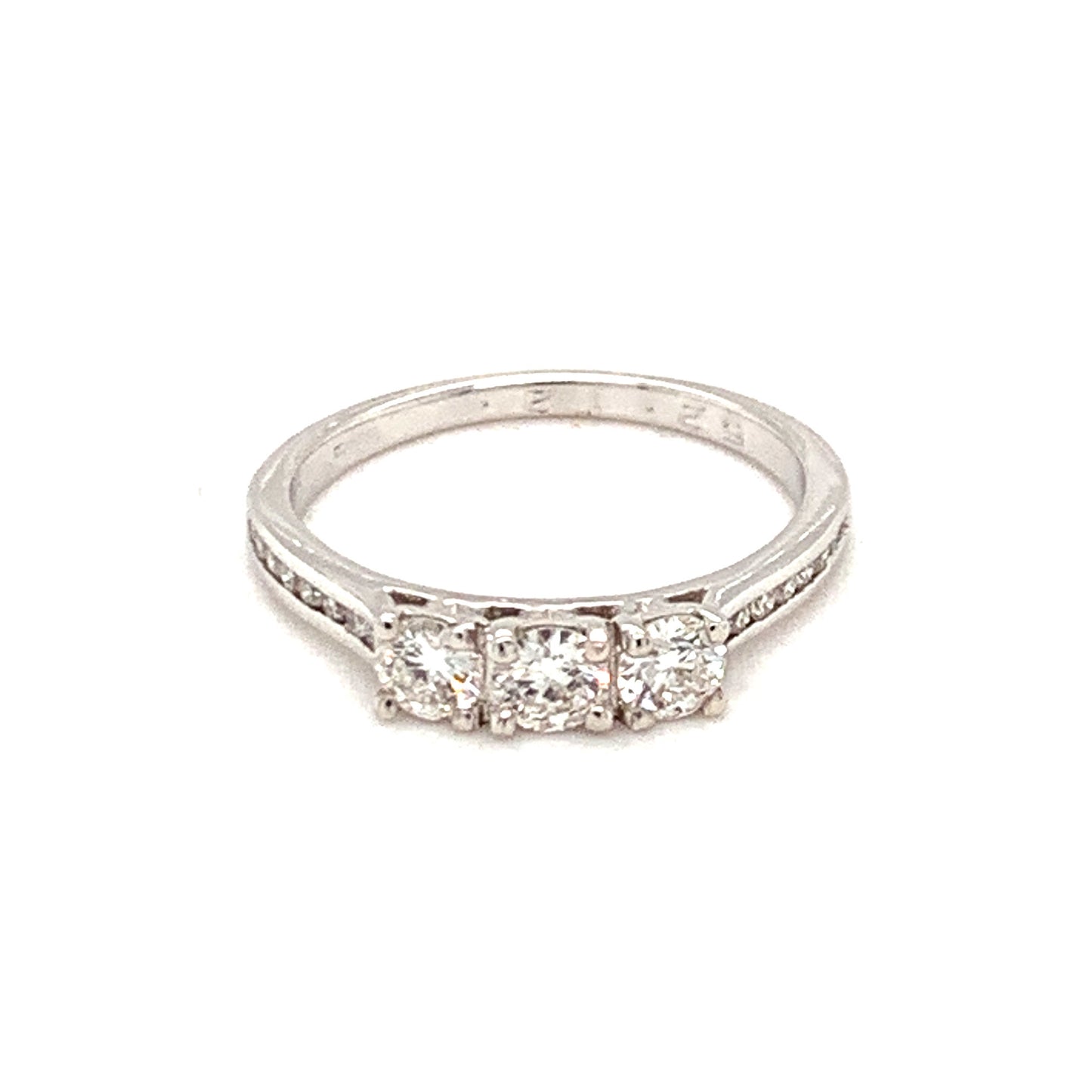 18ct White Gold Three Stone .64ct Diamond Ring