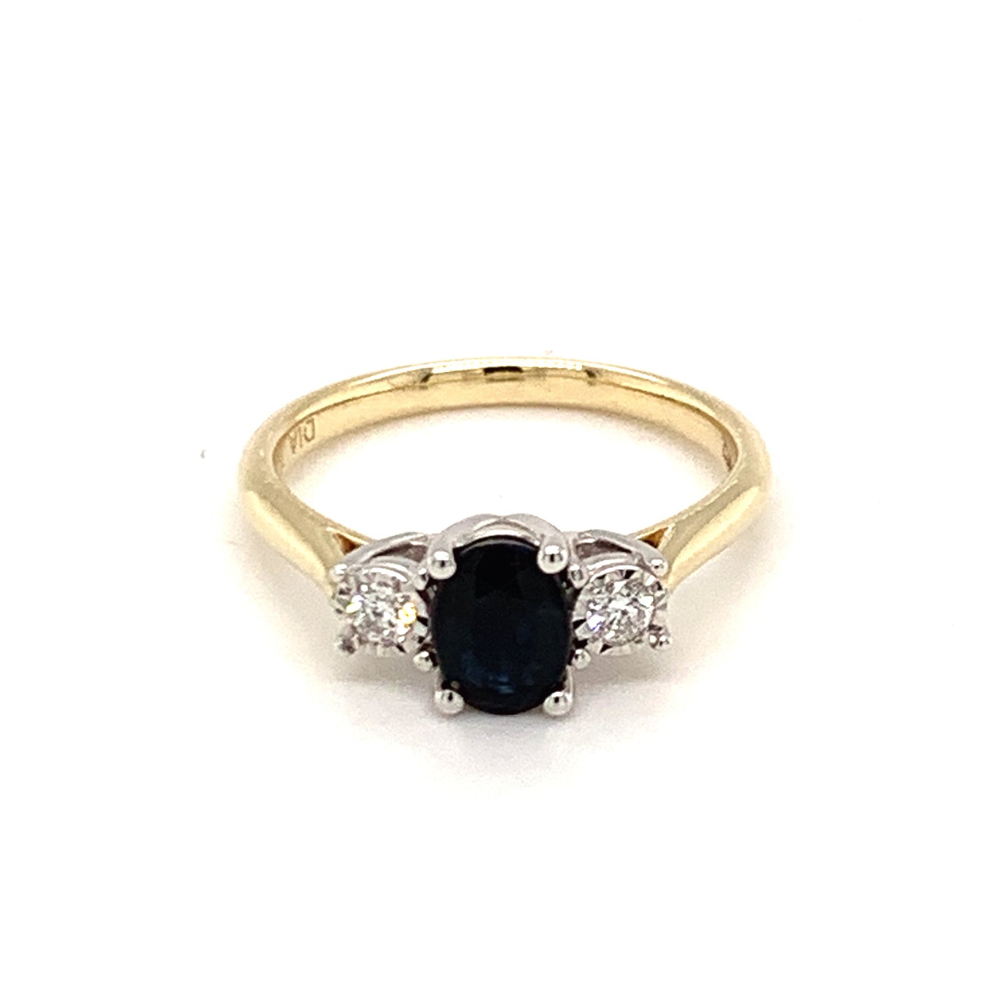 18 Carat Yellow Gold Diamond And Sapphire Ring