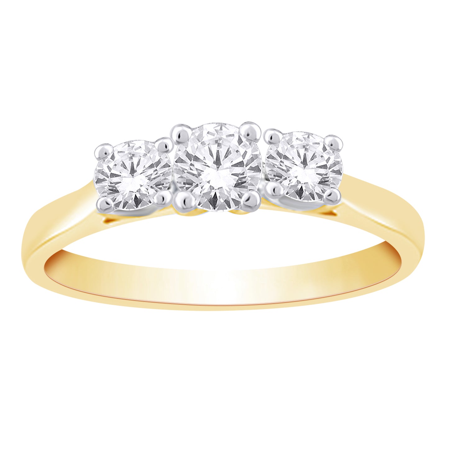 9ct Three Stone .60ct Diamond Ring