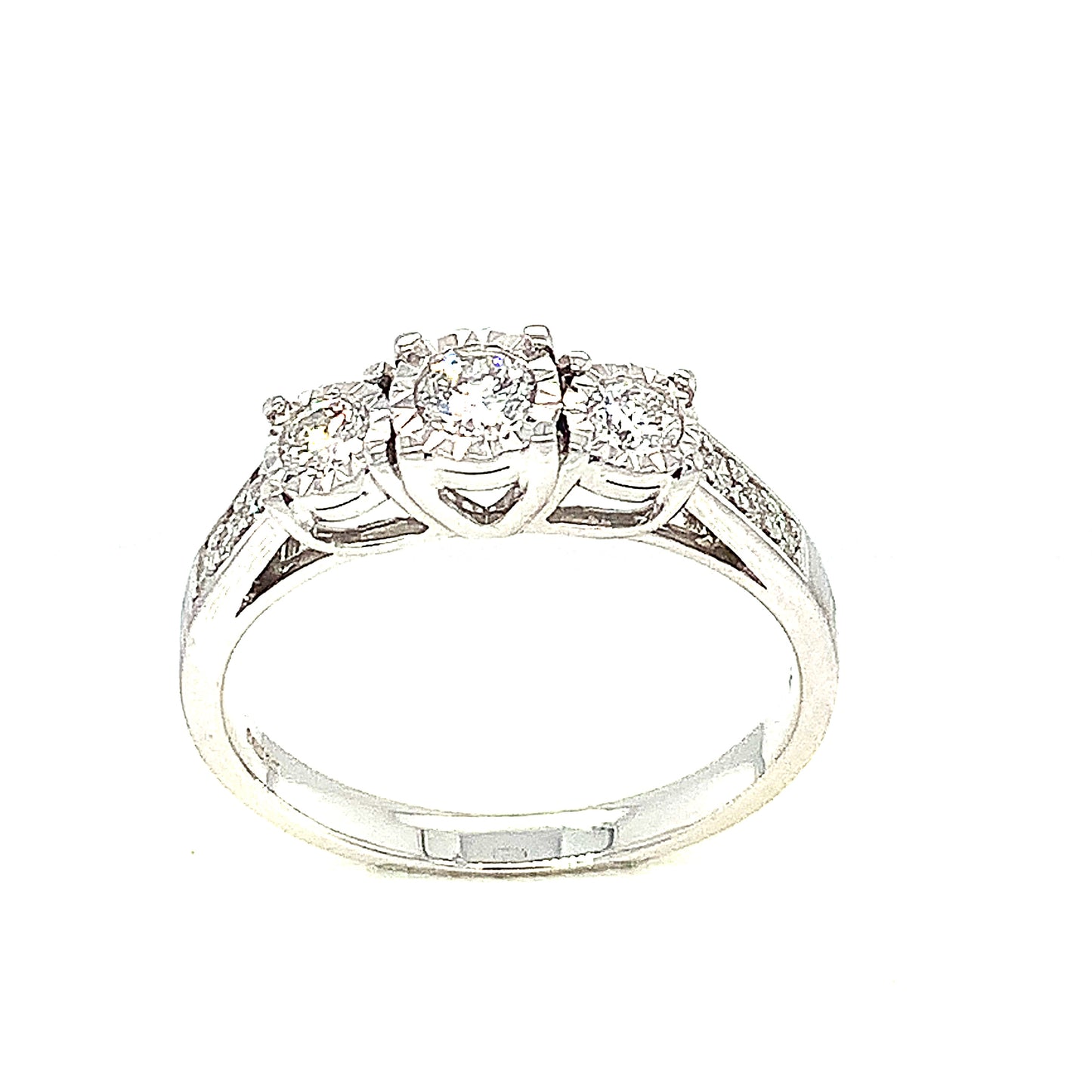 9ct White Gold Three Stone .45ct Diamond Ring