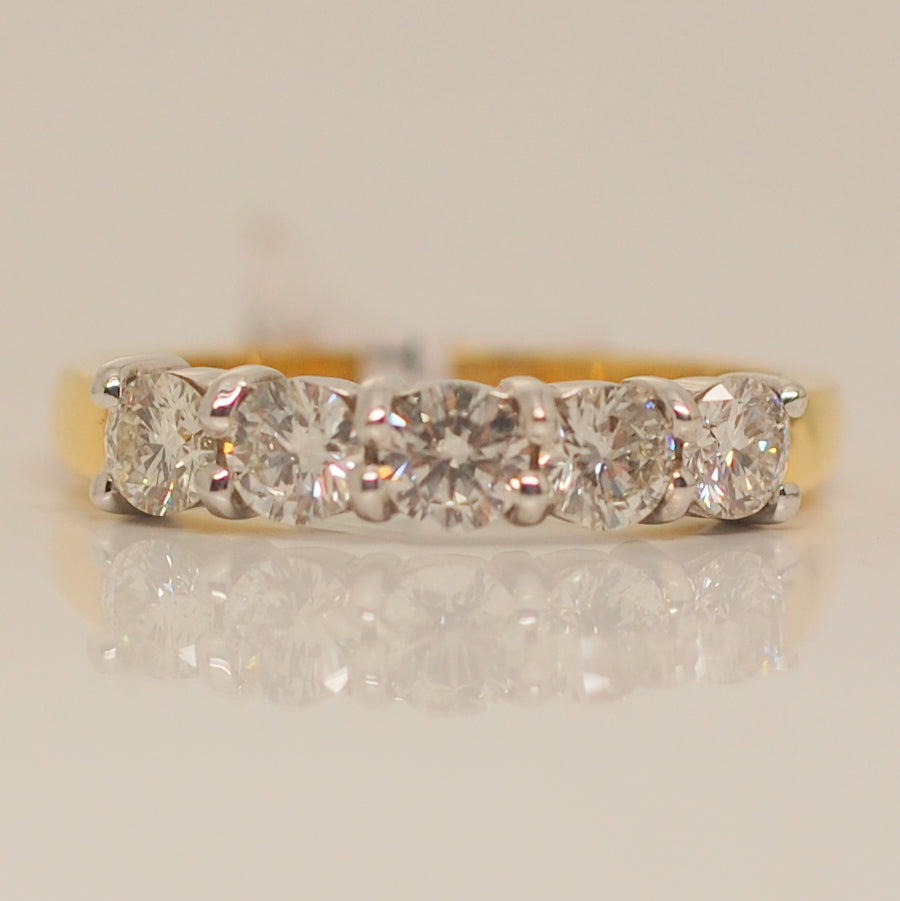 18ct Five Stone .98ct Diamond Ring