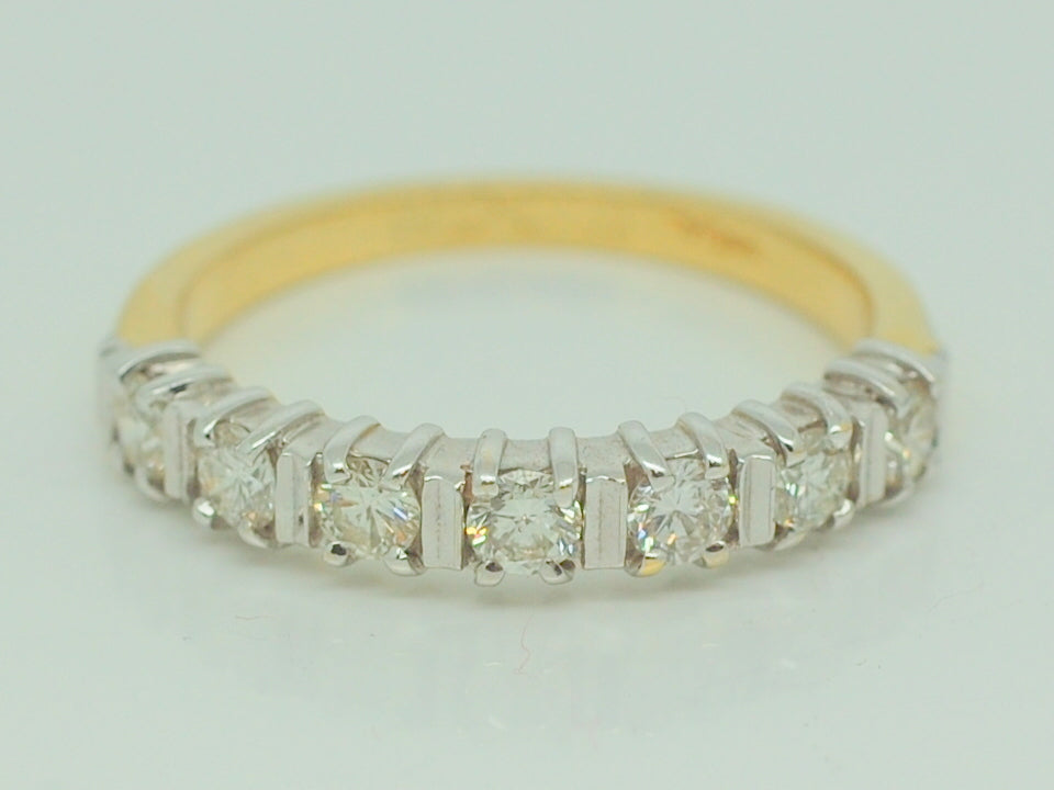 18ct Seven Stone Eternity .58ct Diamond Ring