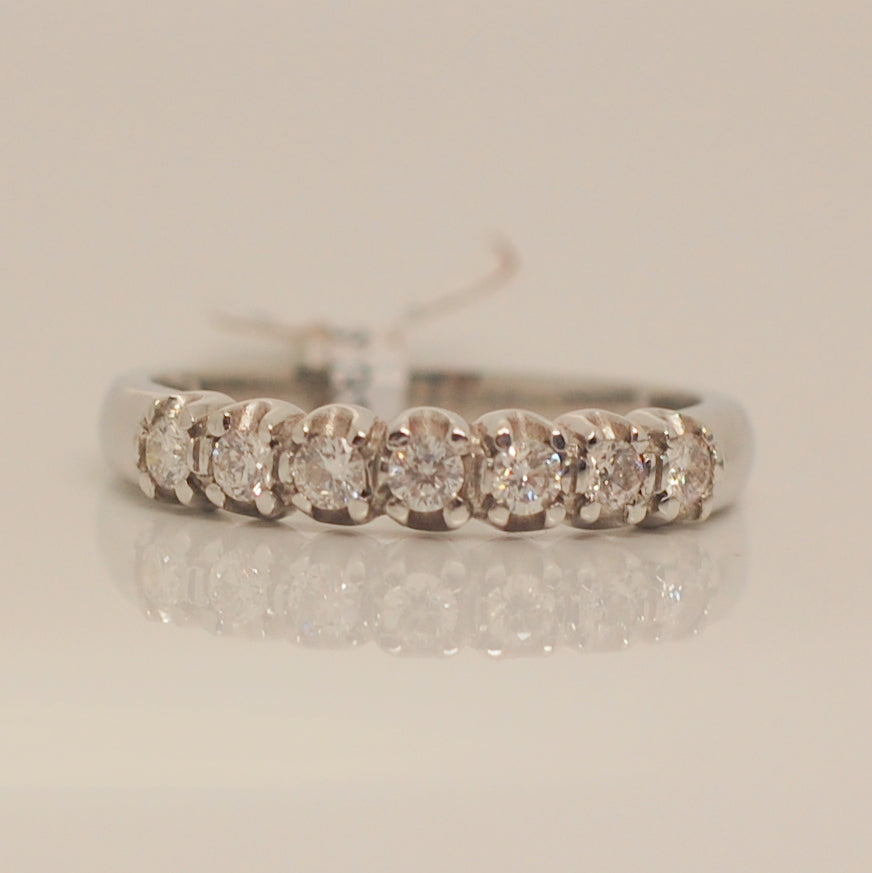 18ct White Gold Seven Stone Eternity .33ct Diamond Ring