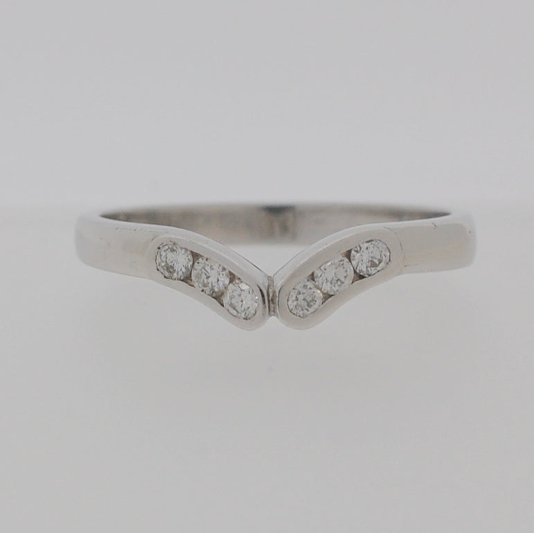 Platinum Six Stone Wishbone Eternity .20ct Diamond Ring