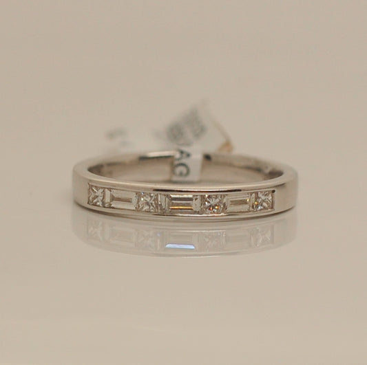 18ct White Gold Princess & Baguette Eternity .45ct Diamond Ring