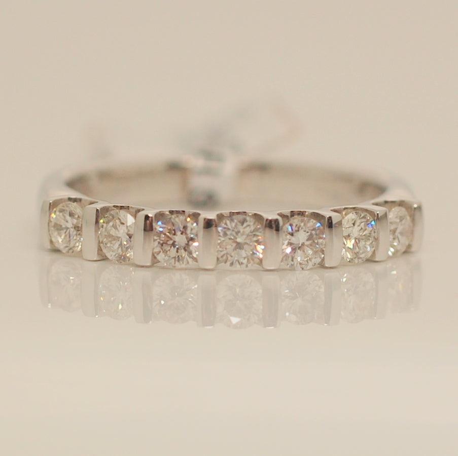 18ct White Gold Seven Stone Eternity .50ct Diamond Ring