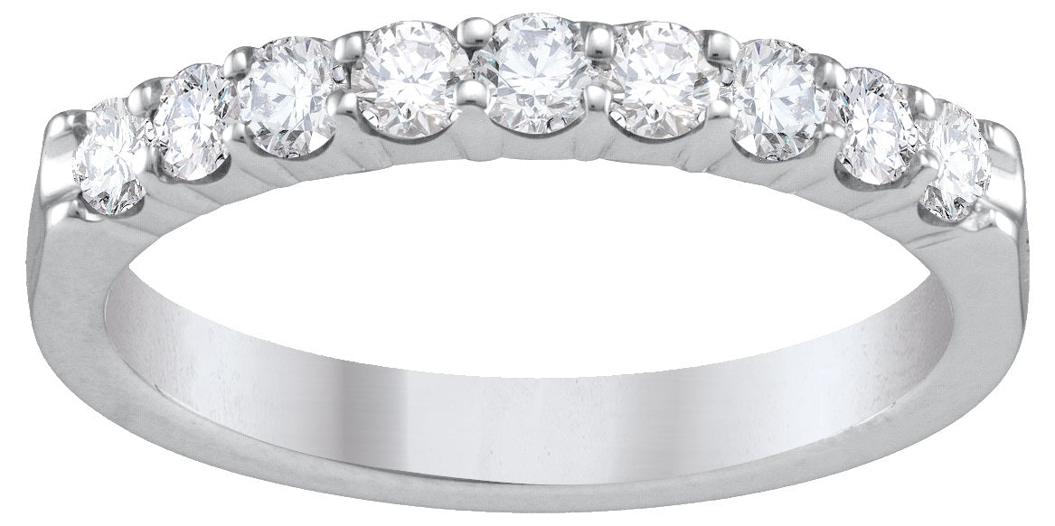 18ct White Gold Nine Stone Eternity Diamond Ring .50ct