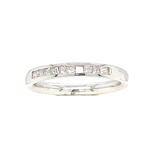 9ct White Gold Channel Set Eternity .25ct Diamond Ring
