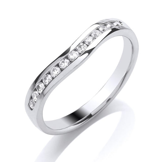 9ct White Gold Shaped Eternity .20ct Diamond Ring