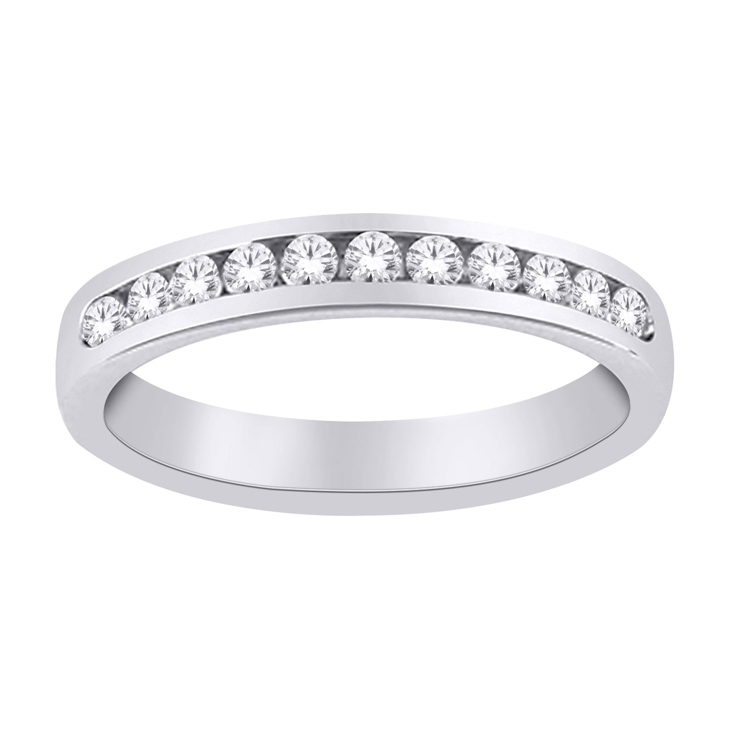 9ct White Gold 11stone Eternity .25ct Diamond Ring
