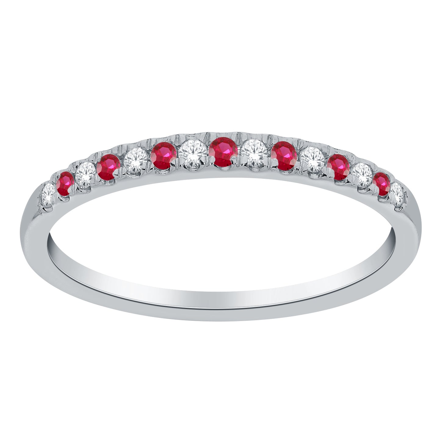 9ct White Gold Ruby And Diamond Eternity Ring